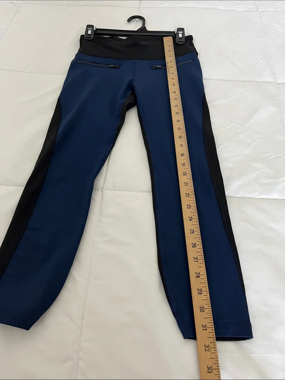 GAP Navy Blue Leggings with Black Waistband and Side Panels